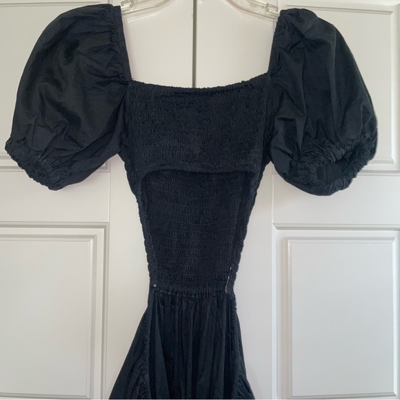 Mini Open Back Black Dress, Size M - Picture 6 of 7